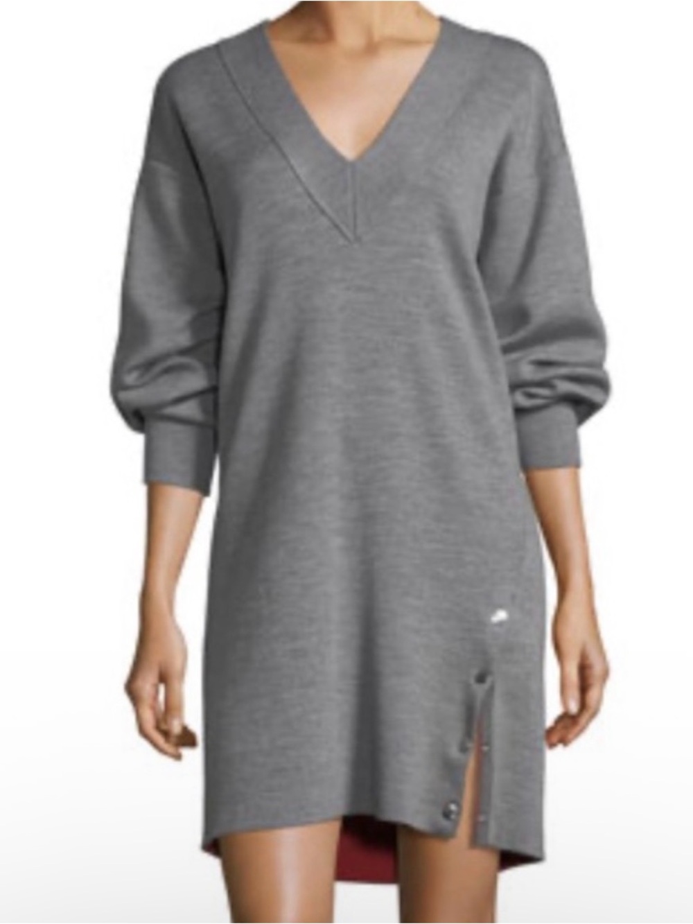 rag & bone Gray V-Neck Sweater with Red Trim size Small NWOT